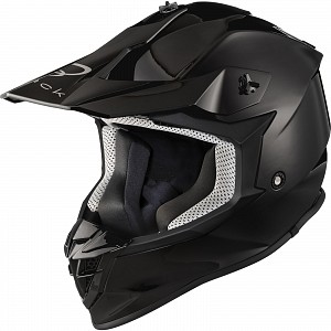 Black Gravel Solid Gloss Black Motocross 0103 Cross Helmet