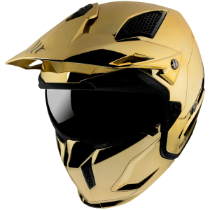 Mt Streetfighter Sv Chromed A9 Gold Mc / Cross Helmet