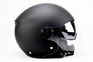 Bno Jet 6 Matt Black Sun Visor Jet Motorcycle Helmet