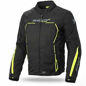 Seventy Degrees Sd-jr65 Winter Jacket Black/fluo Yellow Motorcycle Jacket