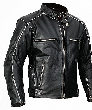 Leather Jacket George Ce Aa 17092:2020 Black Motorcycle - Mcv