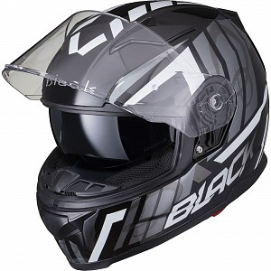 Casque De Moto Noir Apex Triple Pare-soleil Noir Gris 53066503 Mc Helmet