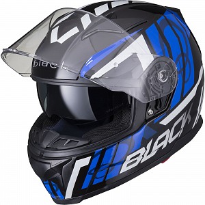 Black Apex Triple Motorcycle Helmet Blue Solvisir 53063503 Mc Hjalm