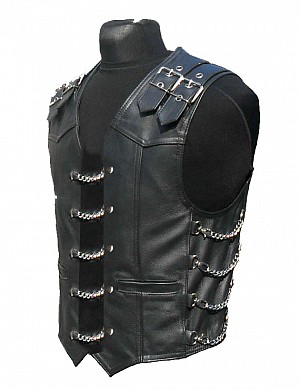 RETRO RIDER BIKER LEATHERVEST Leather vest