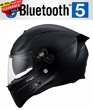Bluetooth Featherlight Matt Black Sv Rt-826bl Motorcycle Helmet