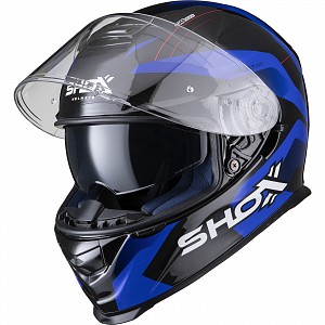Shox Assault Evo Sector Safety Blue 0303 Motorcycle Helmet