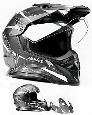 Bno Cross -3 Gray Matt Dualsport Motorcycle/enduro Cross Helmet