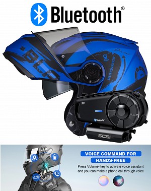 Bluetooth S3 5.0 Optimus Ii Destination Matt Blue Intercom Mc HjÄlm