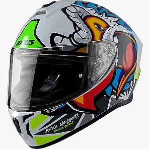 Axxis Draken A0 Parrot White Matt Integral Motorcycle Helmet