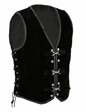 Premium Nubuck Black Vest Leather Vest