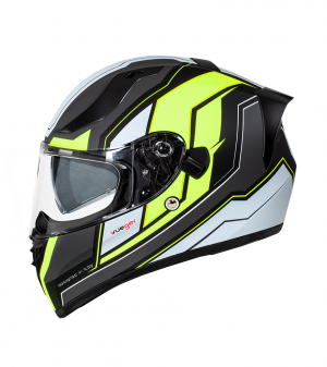 Featherlight Rt-826 Black Matt Neon Sun Visor Integral Motorcycle Helmet