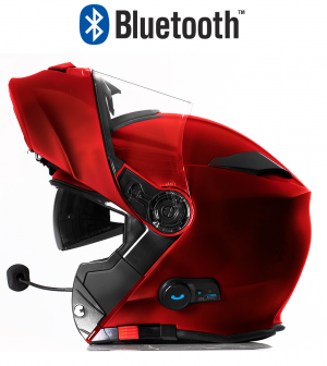 Blinc Bluetooth Darkred Rs983 Stereo Motorcycle Helmet