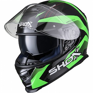 Shox Assault Evo Sector Green 0703 Motorcycle Helmet