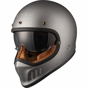 Black Royale Solid Retro Motorcycle Matt Titanium 4003 Motorcycle Helmet