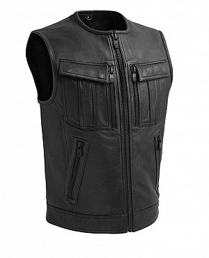 Premium Armor Fullbody Dual Zip Vest Leather Vest