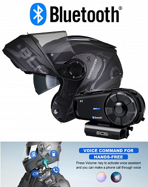 Bluetooth S3 5.0 Optimus Ii Destination Matt Titanium Intercom Mc Helmet
