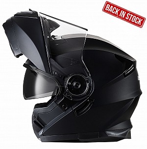 Bno Flipup-2 Matte Black Sunvisor Motorcycle Helmet