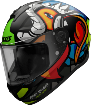Axxis Draken A1 Parrot Black Matt Integral Motorcycle Helmet