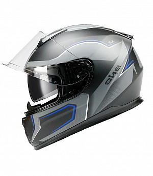 Bno Integral X3 Blue Matt Sunvisor Motorcycle Helmet