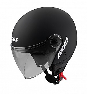Axxis Square Solid A1 Black Matt Jet Motorcycle Helmet