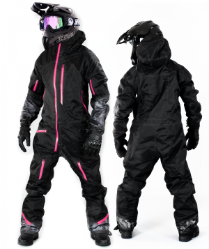 LADY SNOWPEAK PINK OVERALL ATV/SNOWMOBILE CE ALL WEATHER TEXTILE SNOW SUIT