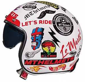 MT LE MANS 2 SV ANARCHY A0 GLOSS PEARL WHITE JET HELMET