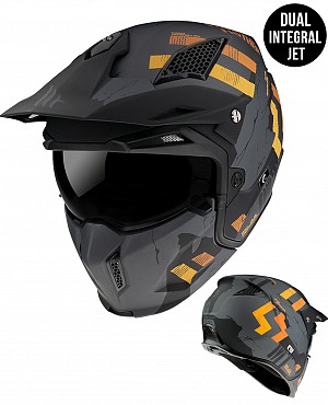 Mt Streetfighter Skull 2020 A12 Matt Gray Motorcycle / Cross Helmet
