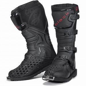 BLACK MX Enigma Black Motocross Boots (CE Level 2 Certified) 5225 cross boots