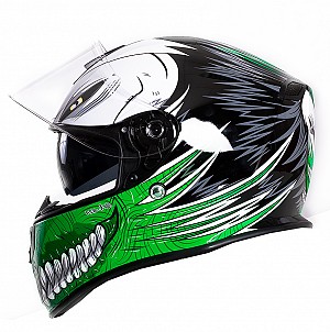 Rt-824 Green Hollow Sun Visor Motorcycle Helmet