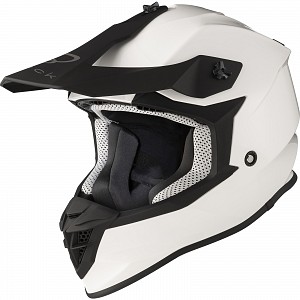 Black Gravel Solid Gloss White Motocross 1003 Cross Helmet