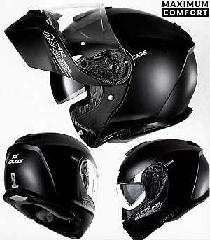 Axxis Gecko Sv Gloss Black Flip Up Brillo Motorcycle Helmet