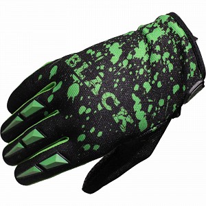 Black Splat Motocross Gloves Green 0706 Motocross Gloves