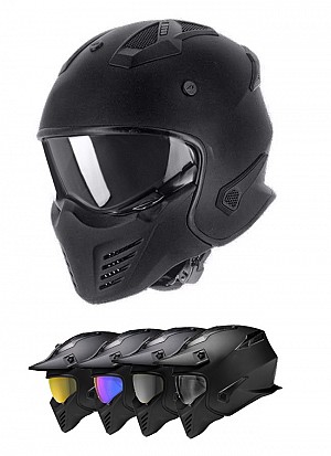 Dual Street 726x Matte Black Motorcycle / Cross Helmet