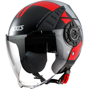 Axxis Of513 Metro Cool B5 Rojo Mate Matt Jet Motorcycle Helmet