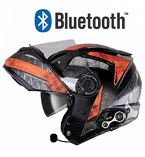 Orange Bluetooth Matt Xszm 908 S8x Bluetooth 5.0 Mc Helmet